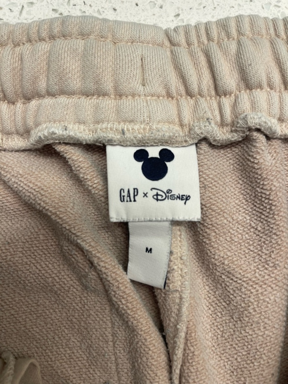 GAP Beige Logo Sweatpants with Subtle Mickey Graphic - Picture 5 of 6
